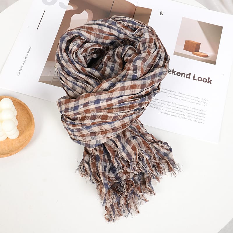 Women’s Lightweight plaid Shawl Scarf For Spring Summer season Featured Image