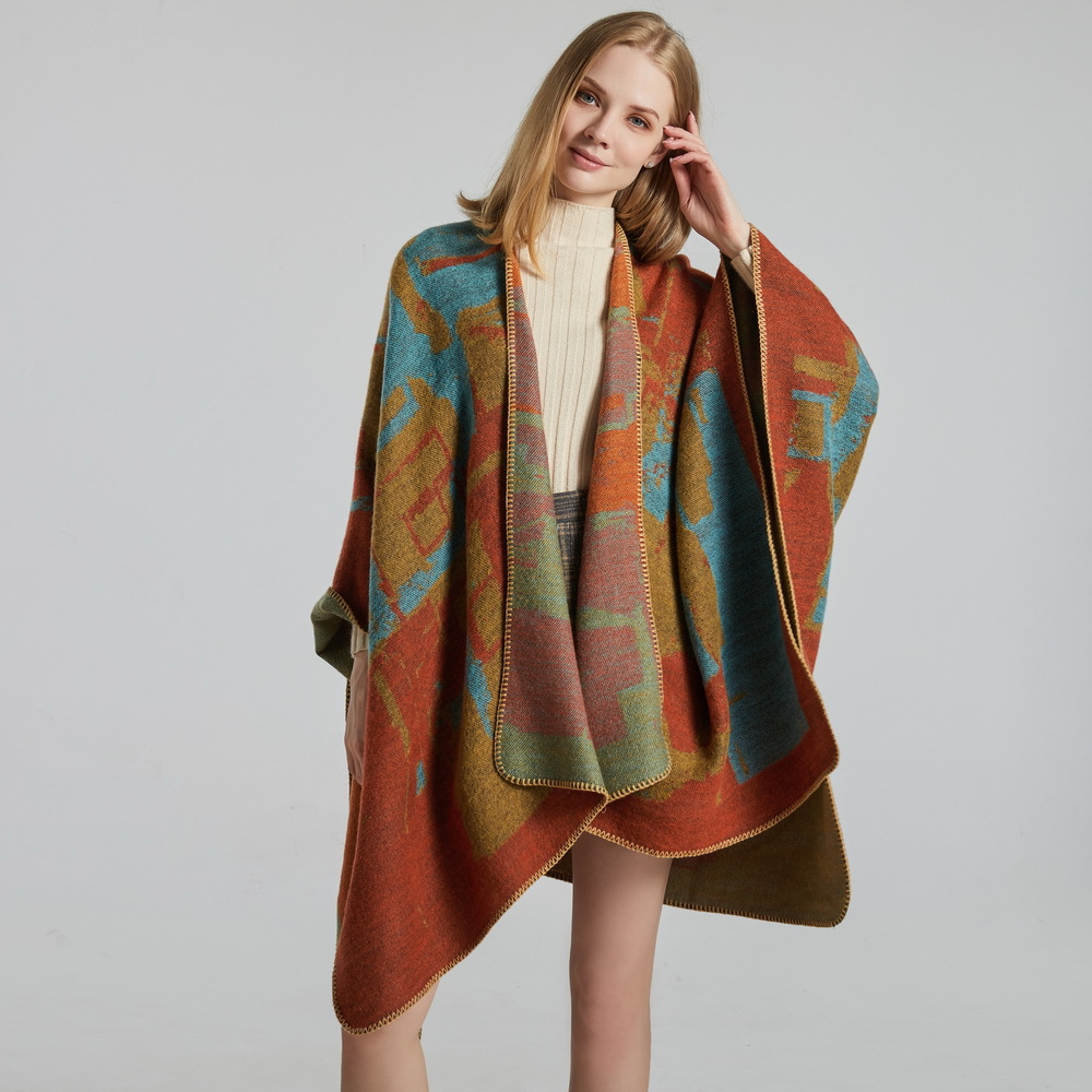 Women’s Shawl Wrap Poncho Open Front Blanket Shawls Featured Image