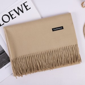 Cashmere Winter Scarf in Solid Colors with Fringed Edges