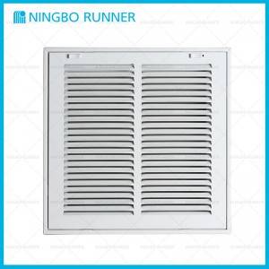 Steel Return Air Filter Grille White-1/2”Space Fin