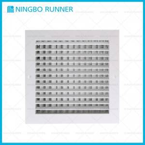 China Cheap price Vents - Aluminum Double Deflection Horizontal and Vertical Grille with Damper White Sidewall and Ceiling Supplies and Returns – Ningbo Runner