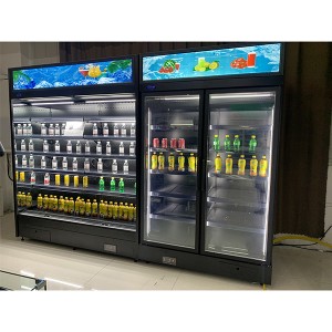 4 Layers Vertical Multideck Open Chiller With Light Box