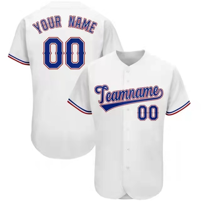 Jersey de béisbol branco personalizado para homes profesionais