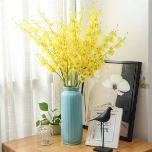 New Style Artificial Cymbidium Orchids with Pot for Home Decoration