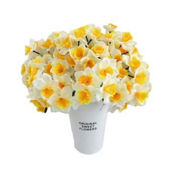 Artificial Daffodil Flowers Faux Yellow Daffodils Flowers Decor Bouquets for Home Office Decor