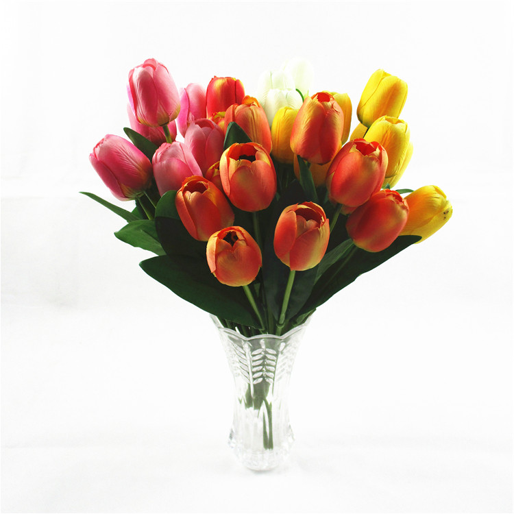 Artificial Tulips Flowers Real Touch Pink Tulips  Holland PU Tulip Bouquet Latex Flowers