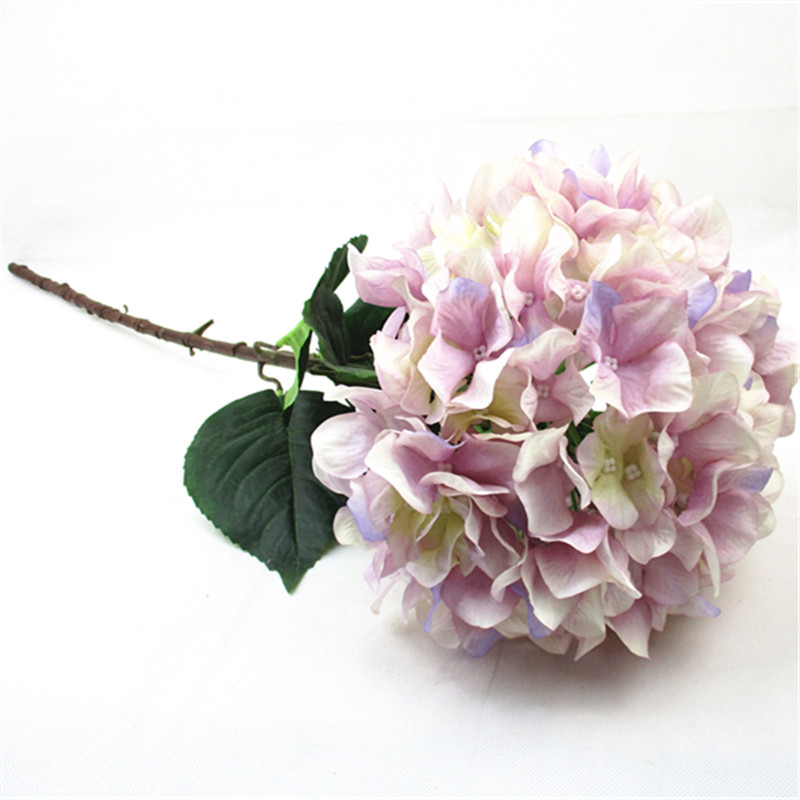 Wholesale Hydrangea Silk Flowers Heads Artificial Wall Decoration Wedding