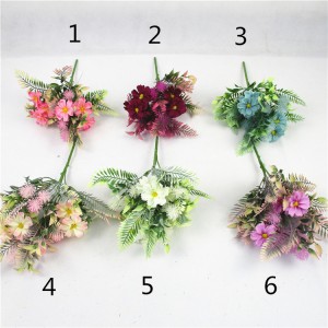 Artificial flower bouquet cherry blossom in Green Silk Plastic Plants Floral Greenery Stems for Home Party Wedding Decoration