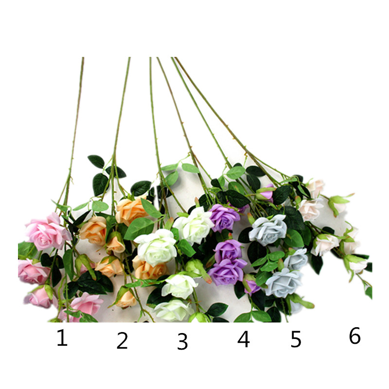 Artificial Rose Silk Flower Blossom Bridal Bouquet for Home Wedding Decor