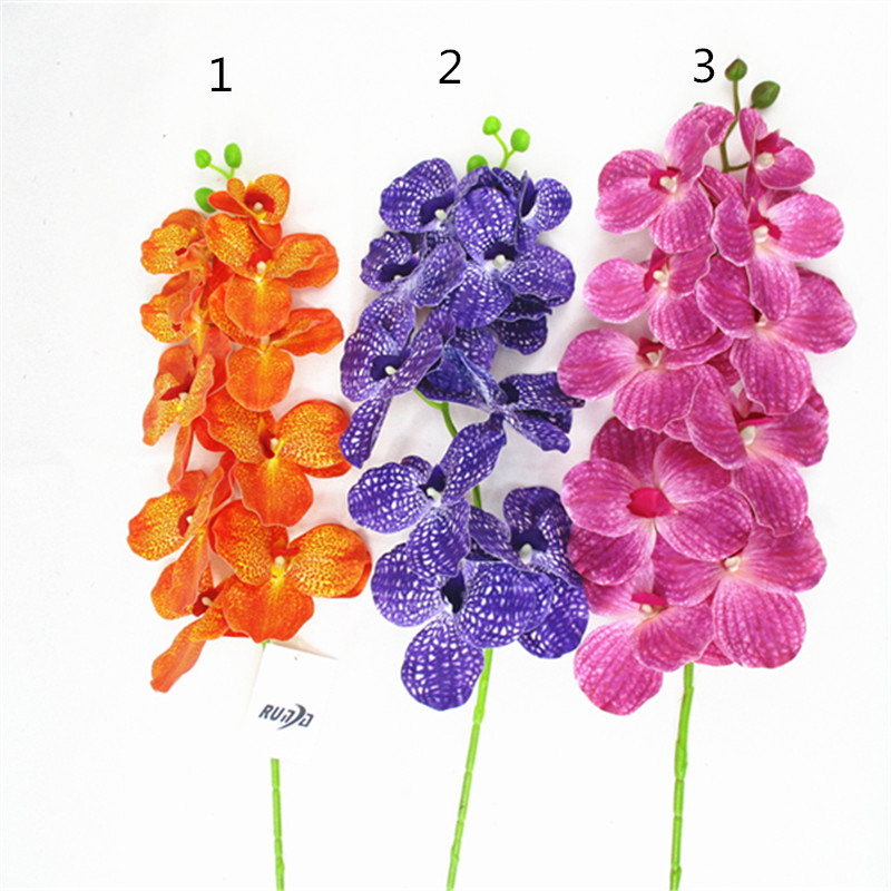 RY127-YFL-007 Artificial Orchid Stems Real Touch White Orchid Fake Phalaenopsis Flower Home Wedding Decoration
