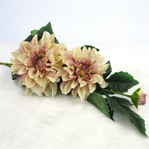 Lipalesa Maiketsetso Dahlia ea maiketsetso ea 3 flower heads Flowers for Wedding Party Office Home Decor