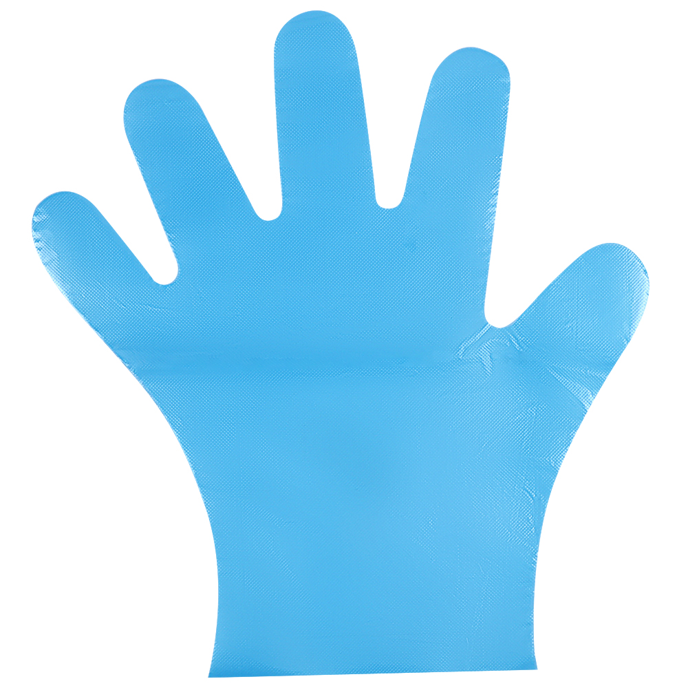 Blaue Hybrid-Handschuhe für die Lebensmittelzubereitung (CPE)
