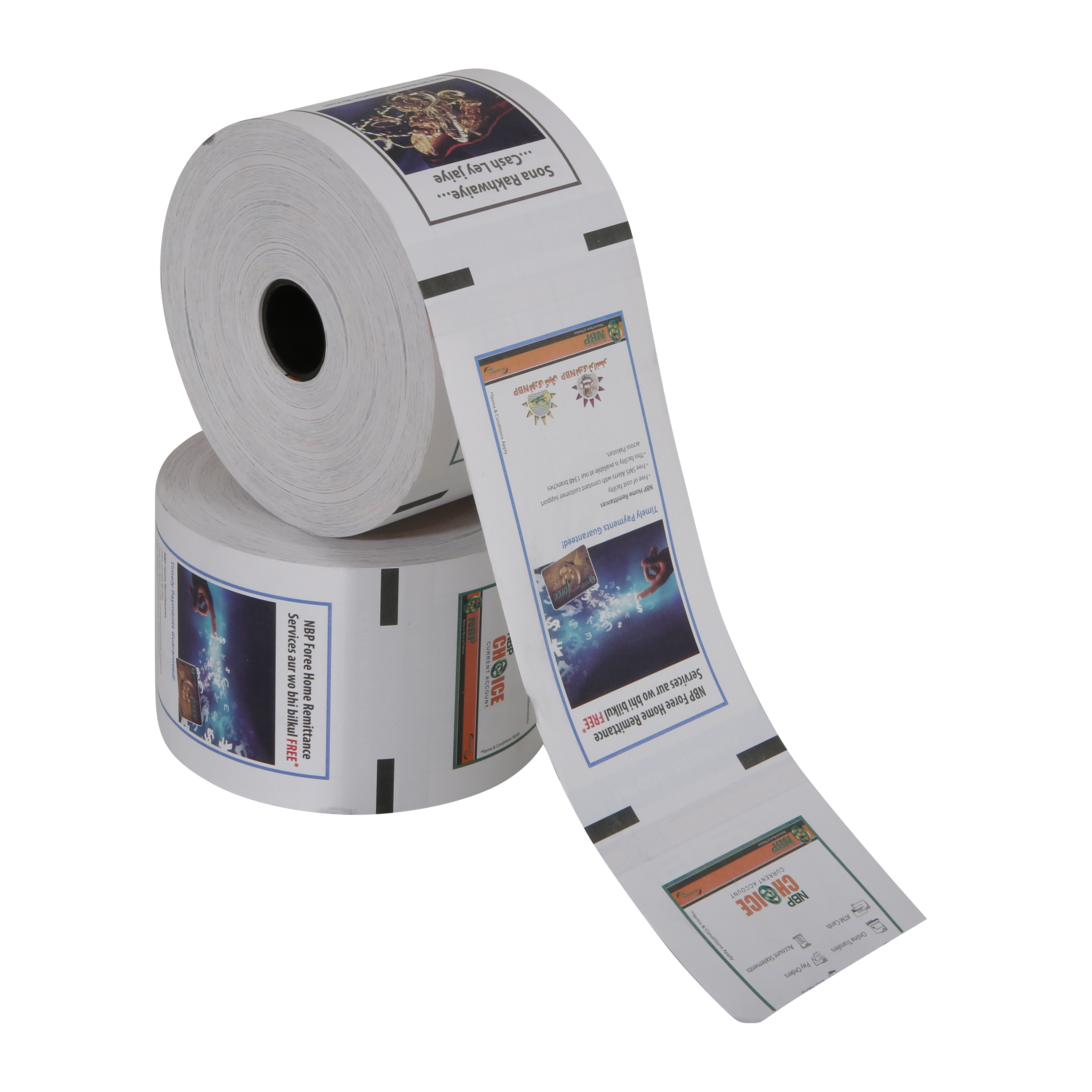 Tryckt 80 x 80 mm atm kvittorulle kassaregister termiskt papper