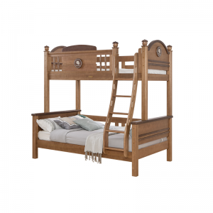 Sampo Kid's Modern American Style Children Bunk Beds Wood Bed Frame Kid's Twin Solid Wood Bed With Stairs SP-A-BC608M