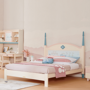 Sampo Kid’s Ice castle series single bed Solid Pine Wood Bed Frame SP-A-DC042