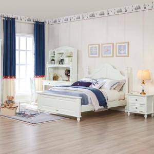 Sampo Dziecięce łóżko pojedyncze w stylu nordyckim King size Rama łóżka z litego drewna SP-A-GC030