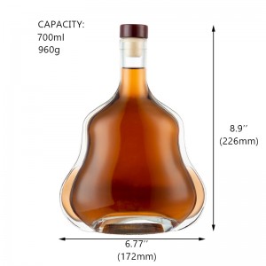 700ML Unique Shape Whiskey Glass Bottle
