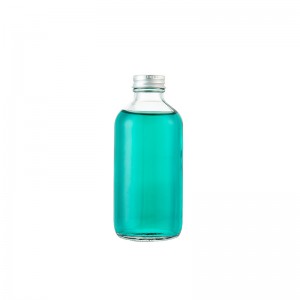 200ml clear empty glass bottle with aluminium screw cap