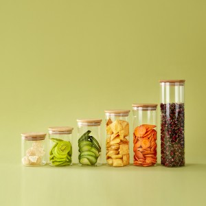 Manufacturer Wholesale Food Glass Storage Jar With Bamboo Lid