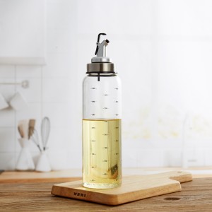 500ml kitchen glass oil bottle dispenser with scale