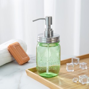 16oz 480ml glass soap dispenser with anti-rust stainless steel pump