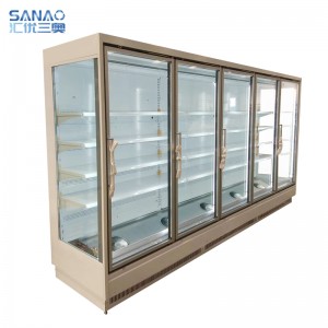 (LH Model) ປະເພດຫ່າງໄກສອກຫຼີກ Air Curtain Cabinet ມີປະຕູ
