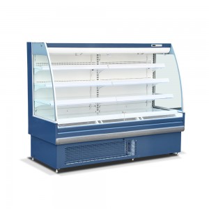 China Supplier China Supermarket and Convenience Store Remote Multideck Open Air Curtain Drink and Fruit Display Chillers with Side Glass Price for Sale (NW-HG20BF)