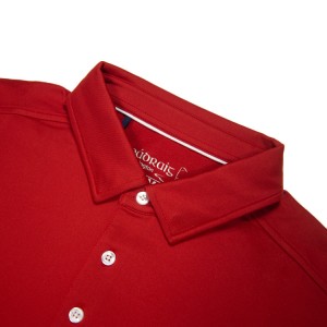 Amashati ya Golf kubagabo Gusubiramo Polyester Yumye Bikwiranye Bigufi Sleeve Solid Twill Performance Moisture Waking Polo Shirt