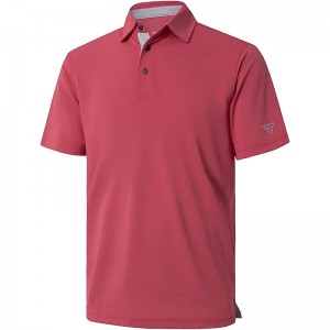 Męskie koszulki golfowe Dry Fit z krótkim rękawem, solidna, swobodna, pique, odprowadzająca wilgoć koszulka polo