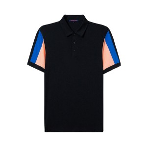 Magliette da golf da uomo Polo traspirante a maniche corte con vestibilità asciutta e colori a contrasto