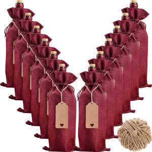 Model number:Burlap Wine Bags Wine Gift Bags, 12 Pcs Wine Bottle Bags with Drawstrings, Tags & Ropes, Reusable Wine Bottle Covers for Christmas, Wedding, Birthday, Travel, Holiday Party, House...