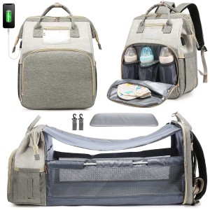 Diaper bag with changing station for Baby crib with USB port blackout cloth, waterproof and large capacity