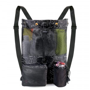 Mesh drawstring bag for Large mesh drawstring bag is suitable for beach and gym