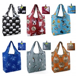 Reusable shopping bags for Foldable and machine washable portable shopping bag