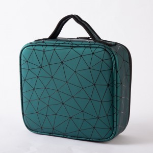 Sandro PU Square Silver Diamond Custom Cosmetic Bag Travel Makeup bag