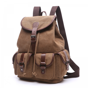 Sandro Canvas Backpack Korean fashion women’s backpack students solid color multi-pocket outdoor travel bag