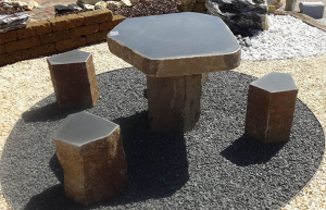 outdoor stone dining tables Garden basalt stone tables outdoor stone tables and bench