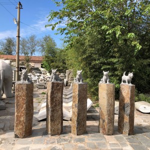 Basalt Stone Pillars Carving dog