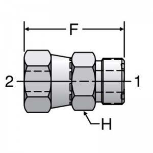 Estensore di estremità di tubu ORFS girevole |Eccellente trasferimentu di fluidu