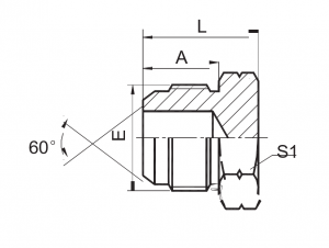 Accesorios duraderos de cono de gas JIS macho de 60° |Varios materiais e tamaños de rosca