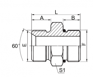 Фитинг BSP двойного назначения с наружной резьбой для конического седла 60° / клеевого уплотнения |Втулка уплотнительного кольца SAE серии L ISO 11926-3