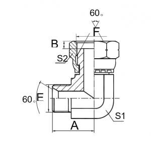 အရည်အသွေးမြင့် 90° Elbow BSP Male 60° Seat / BSP Female Pressure Gauge Connectors