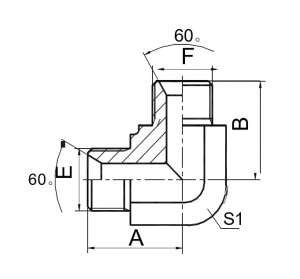 90° BSP Male / 60° Seat Adapter Hydraulîk |Karbon Pola Durable & Zinc-Plated