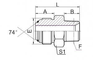 Конус преміум-класу JIC, втулка 74°, з ущільнювальним кільцем / втулкою BSPT