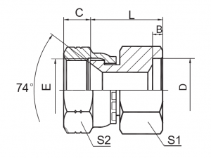 JIC Әйел 74° орындық / дюймдік розетка-дәнекерленген түтік фитингтері |Сенімді гидравликалық қосылыстар
