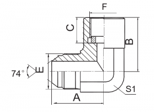 Optimalizujte výkon s 90° samčím konektorom JIC 74° kužeľa / BSP tlakomeru