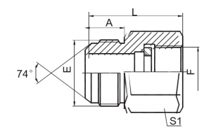 JIC Male 74° Cone / BSP drukmeter Connector |Premium materiale en plaatopsies