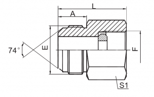 JIC Male 74° Cone / BSP drukmeter Connector |Veelsydige opsies