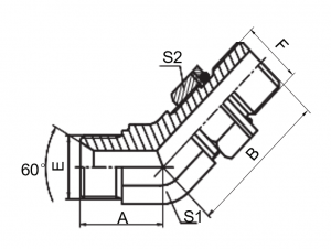 Visokokakovosten 45° komolec BSP moški 60° sedež |Metrična serija L ISO 6149-3