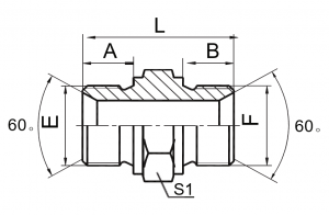 საიმედო BSP მამრობითი ორმაგი გამოყენება 60° კონუსური სავარძლისთვის ან შეკრული დალუქვისთვის